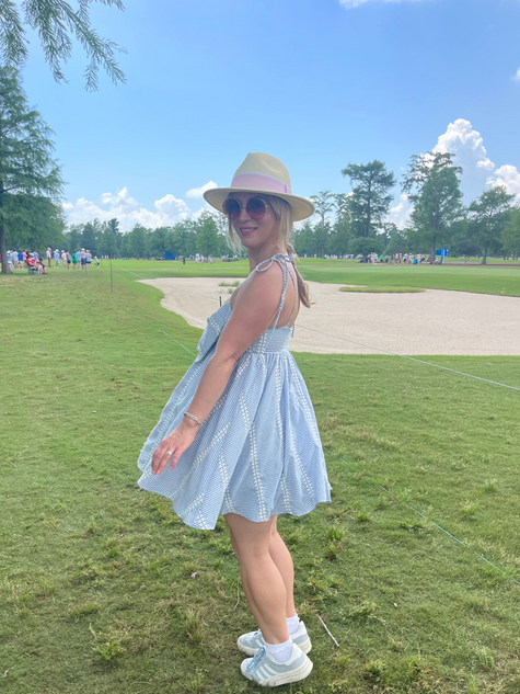 Blue Babydoll Bow Dress