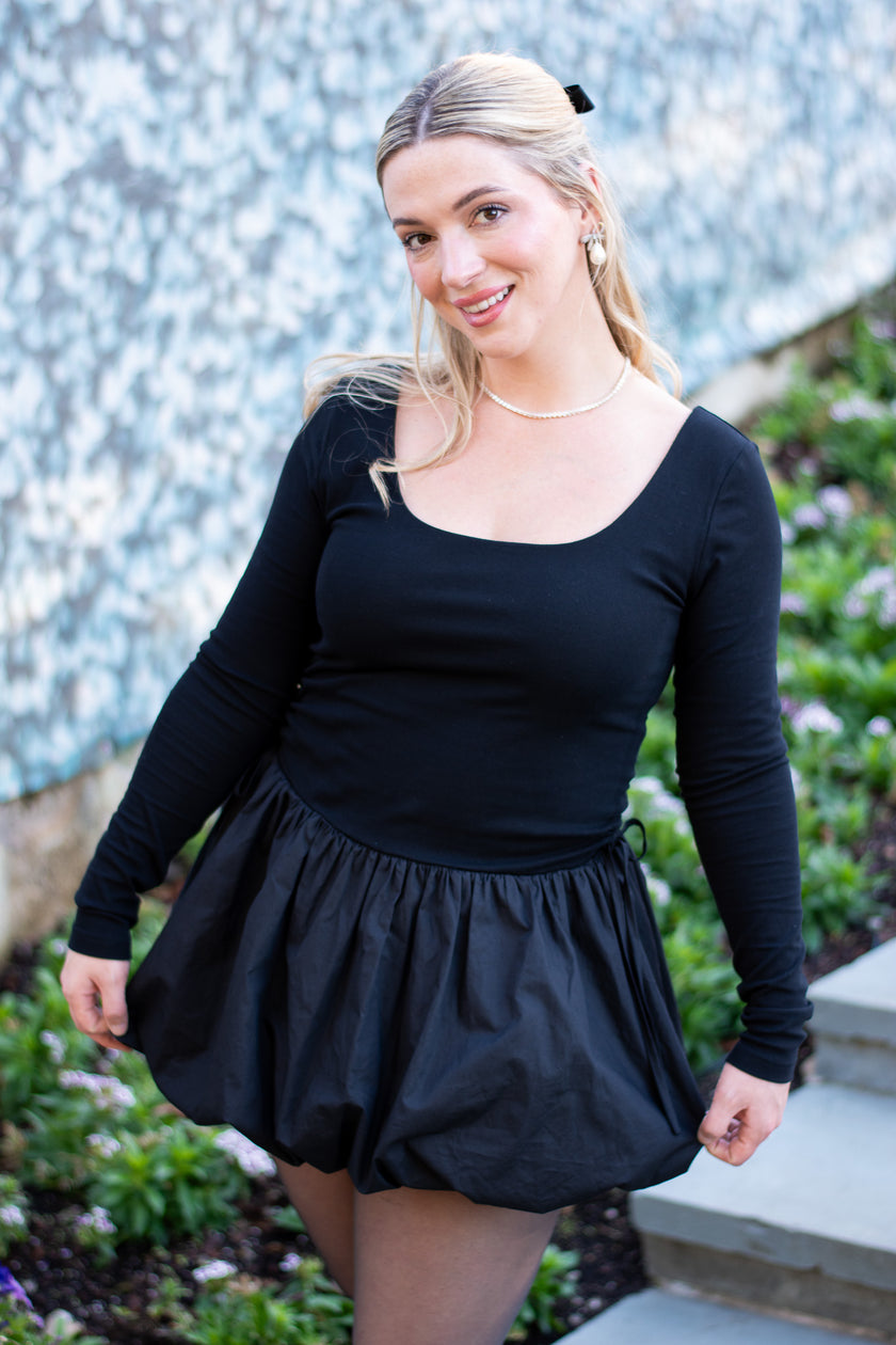 Black Dress with Bubble Skirt