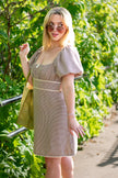Brown Gingham Dress