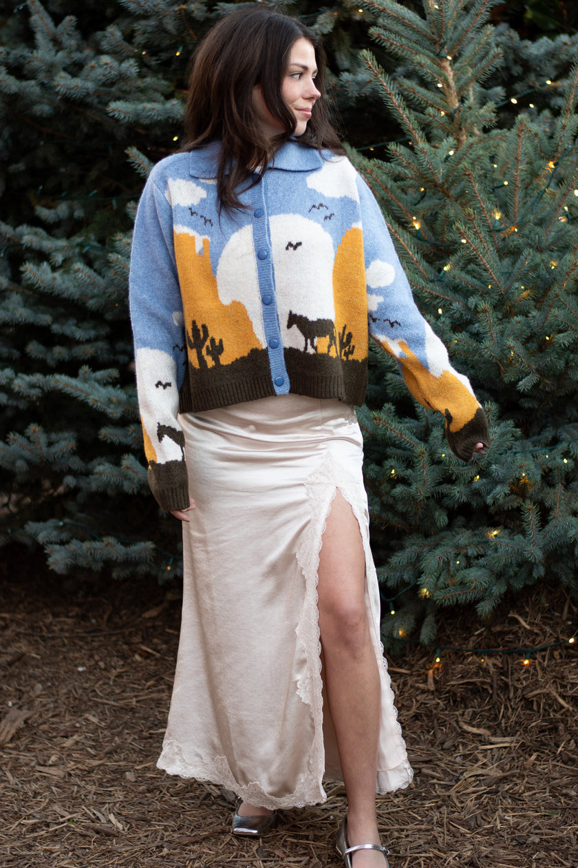 Cream Satin Maxi Skirt