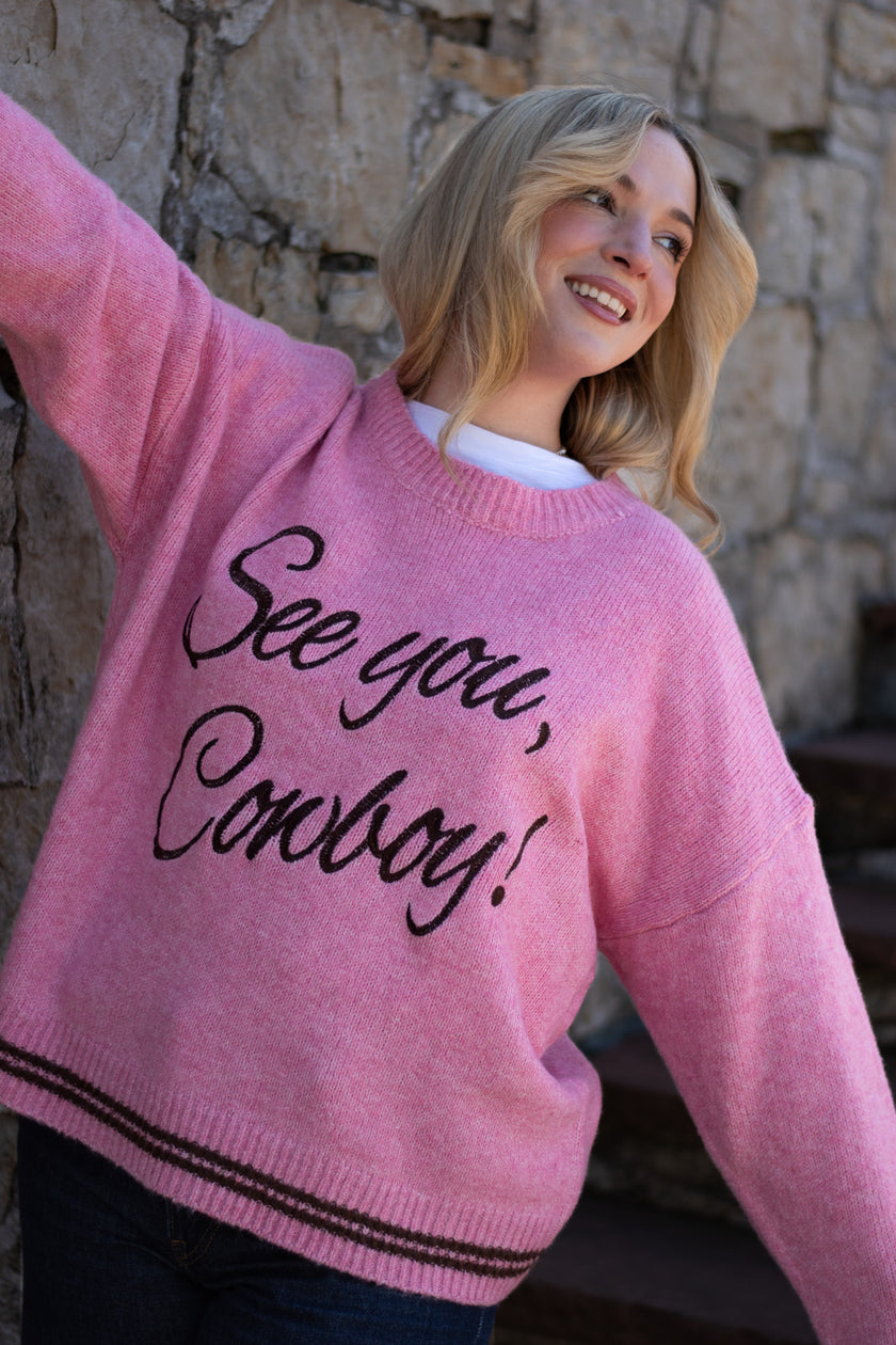See you, Cowboy! Sweater in French Pink