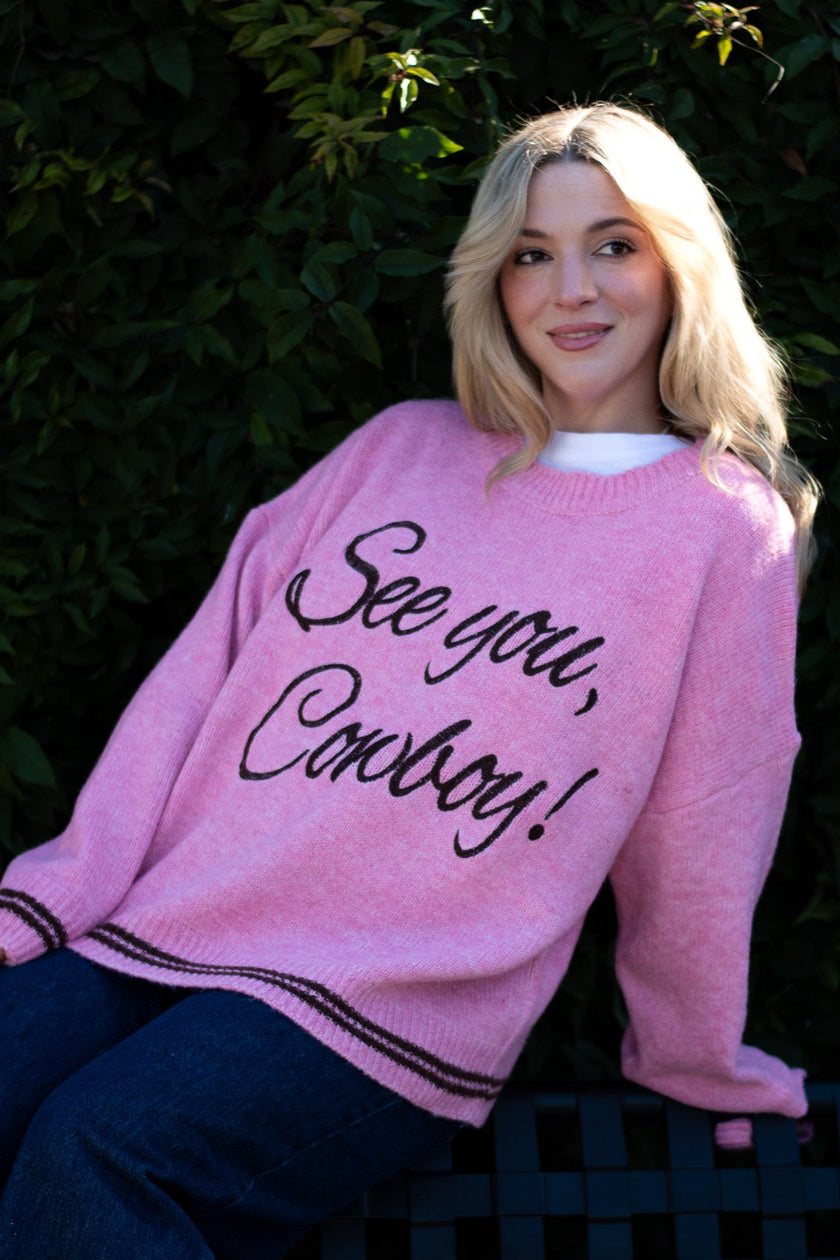 See you, Cowboy! Sweater in French Pink