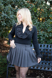 Charcoal Pleated Mini Skirt