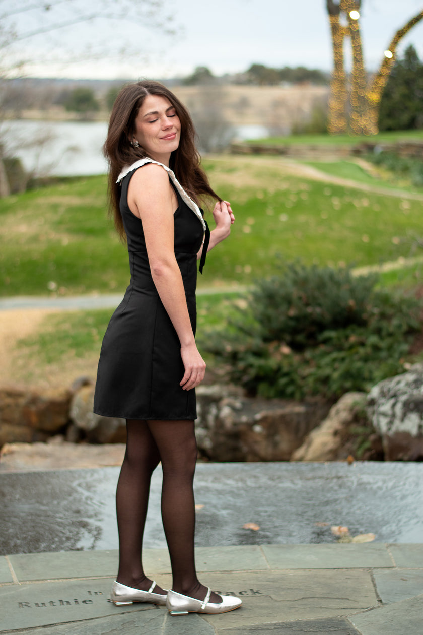 Black Dress with White Collar